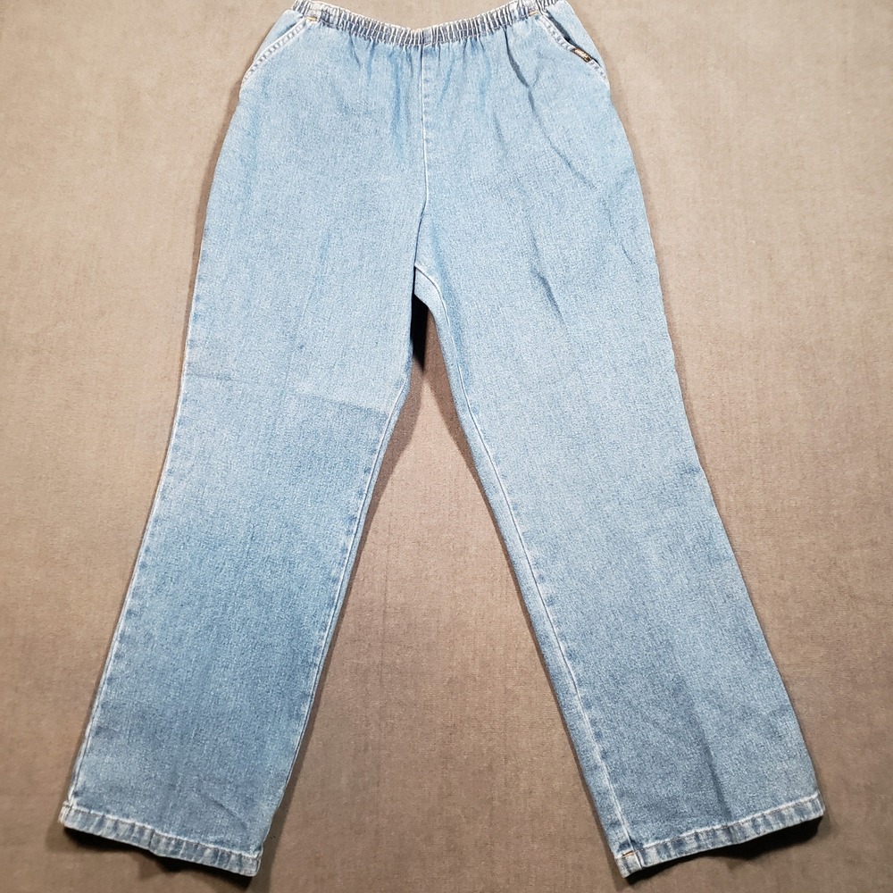 Chic Denim Jeans‎ Womens 8P Blue Elastic Waist Straight Leg Missy 101CR66DB